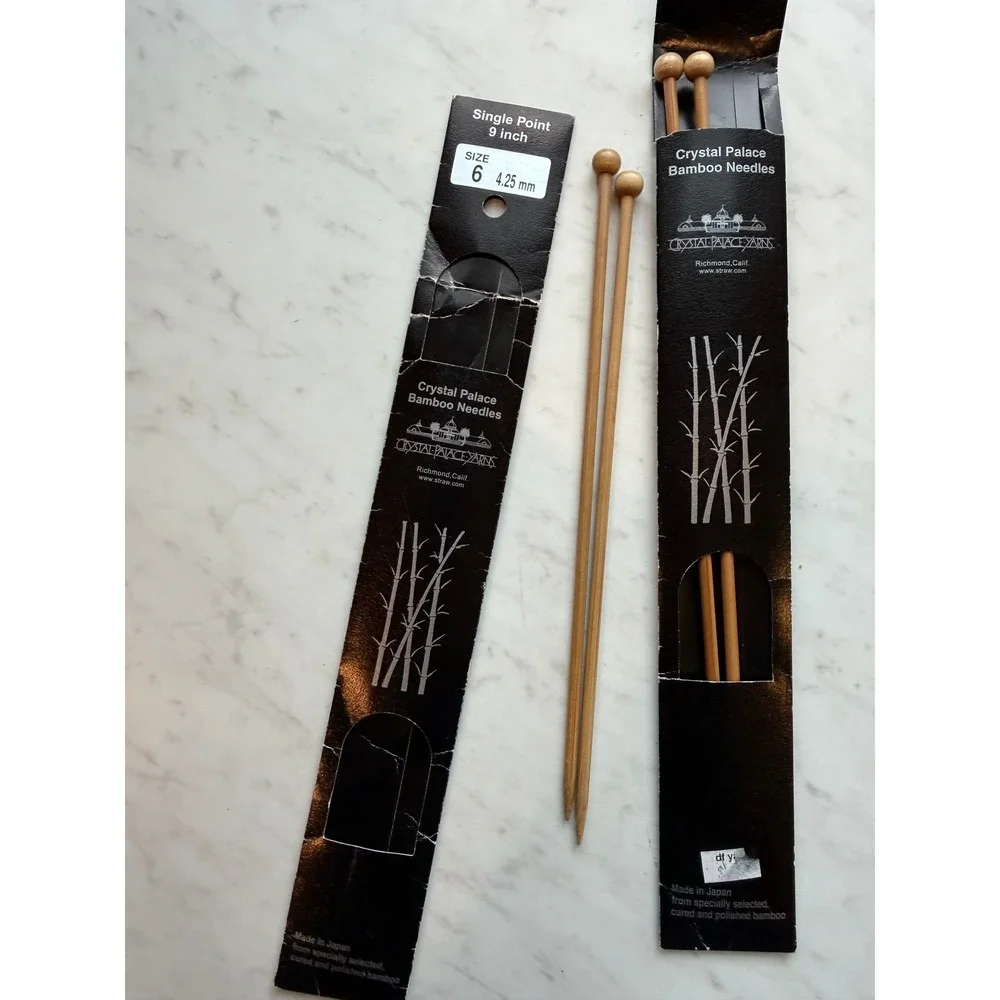 Crystal Palace‎ Bamboo Single Point Knitting Needles Lot 3 Pairs Natural Wood
